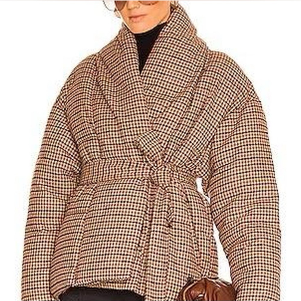 Apparis Checkered Wrap Puffer Jacket
